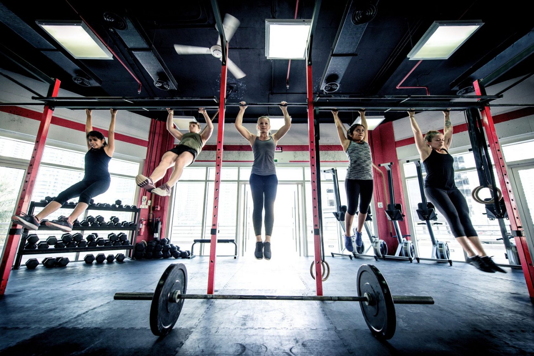 Athletes training in a cross-fit gym