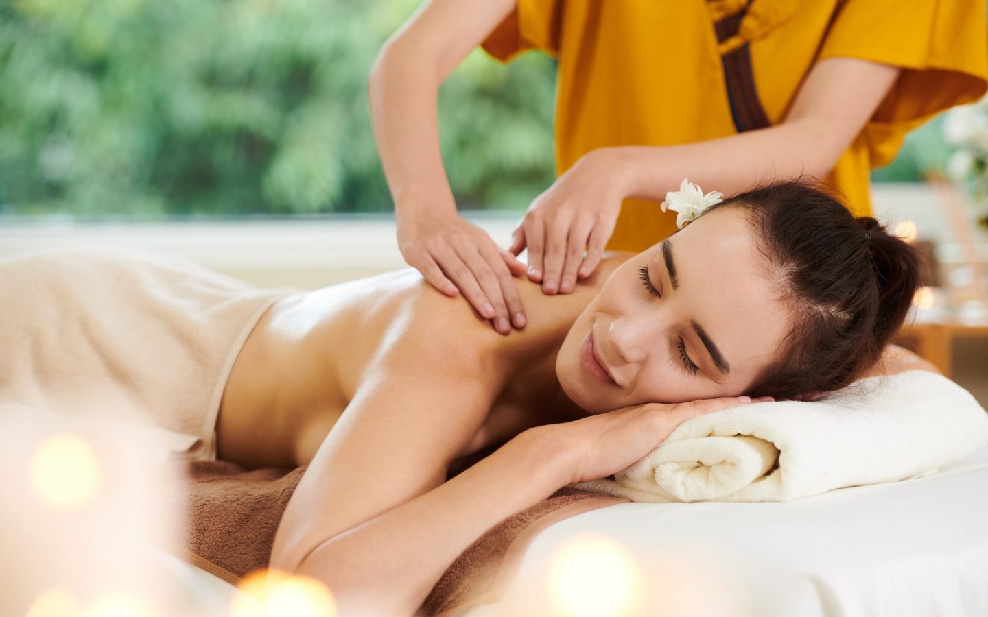 Spa massage in spa salon